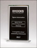 Rectangular Glass Award with Black Silk Screened Center